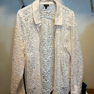 2XL cream colored button down blouse never worn…didn’t like the style on me.